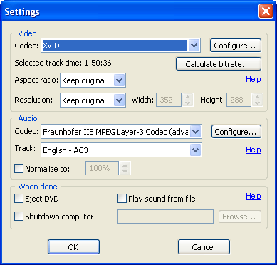 bitRipper's settings window